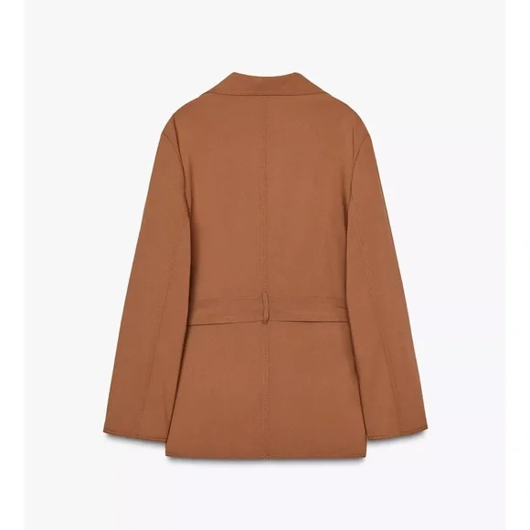 ZARA BLOGGERS FAV BELTED OVERSIZED BLAZER - Picture 3 of 5
